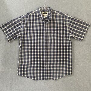 Wrangler Riata Short Sleeve Blue Plaid Shirt Big Men’s XXL Lightweight Button Up